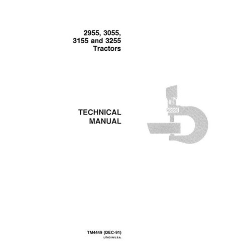 Manual técnico em PDF do trator John Deere 2955, 3055, 3155 e 3255 - tudo incluso - John Deere manuais - JD-TM4449-EN