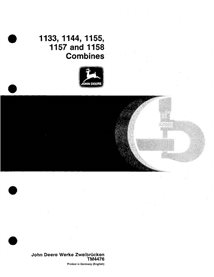 TM4476 Manuel technique complet des moissonneuses-batteuses John Deere 1133, 1144, 1155, 1157 et 1158 (TM4476)
