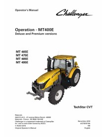 Manual del operador del tractor Challenger MT400E - Challenger manuales - CHAL-ACT001910A