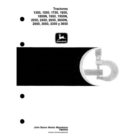 Manual técnico em PDF do trator John Deere 1350-3350 e 3650 - tudo incluído ES - John Deere manuais - JD-TM4448-ES