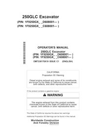 John Deere 250GLC excavator pdf operator's manual  - John Deere manuals - JD-OMT338170X19-EN