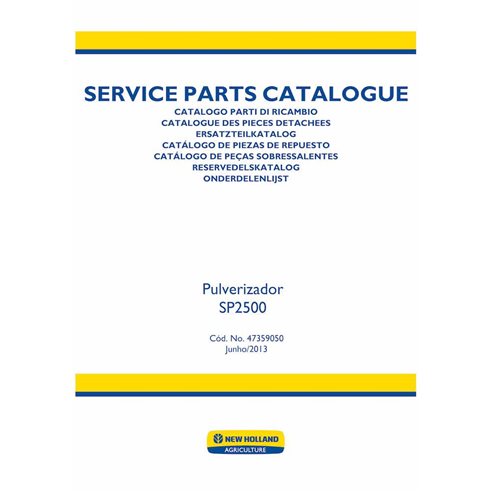 Catálogo de piezas en formato PDF del pulverizador New Holland SP2500 - New Holand Agricultura manuales - NH-47359050-PC-PT