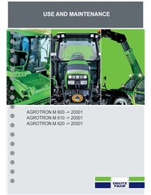 Deutz Fahr Agrotron M600, M610, M620 SN -20001 tractor pdf operator's manual  - Deutz Fahr manuals - DEUTZ-307U0550EN603-OM-EN