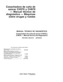 John Deere CH570, CH670 colheitadeira pdf diagnóstico técnico manual ES - John Deere manuais - JD-TM133963-ES