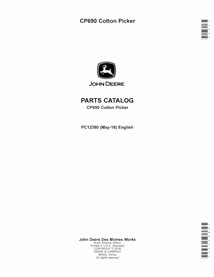 JD-PC12380 Catalogue de pièces détachées pour la cueilleuse de coton John Deere CP690 (PC12380)
