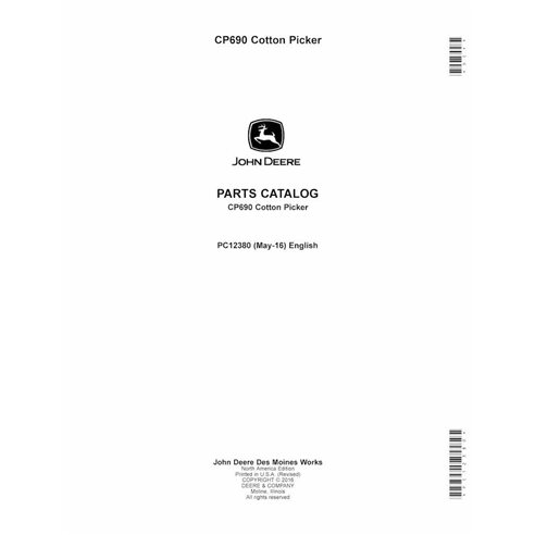 John Deere CP690 cotton cotton picker pdf parts catalog  - John Deere manuals - JD-PC12380-EN