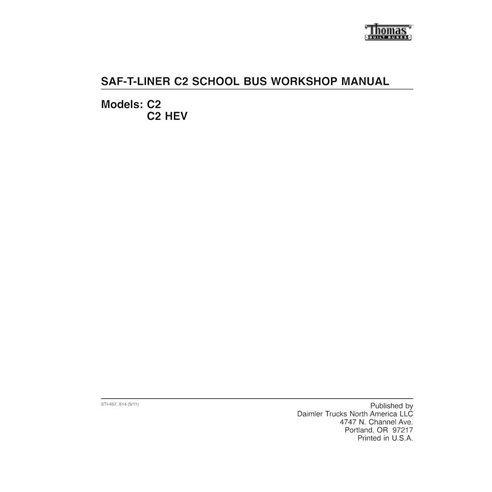 Thomas Built Buses SAF-T-LINER C2 Manual de oficina em PDF do ônibus escolar - Thomas Built Buses manuais - THOMAS-C2-2015-WM-EN