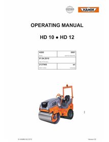 HAMM HD10, HD12 roller pdf operator's manual  - HAMM manuals - HAMM-2137955-OM-EN