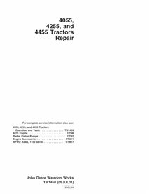 John Deere 4055, 4255, 4455 tractor pdf repair technical manual  - John Deere manuals - JD-TM1458-EN