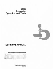 Manual técnico de funcionamiento y pruebas de la excavadora John Deere 495D en formato PDF - John Deere manuales - JD-TM1456-EN