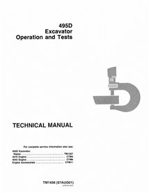 TM1456 John Deere 495D excavator operation and test technical manual (TM1456)