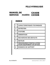 Manual de servicio en formato PDF de la excavadora Case CX40B, CX50B - Case manuales - CASE-9-91930-SM-FR