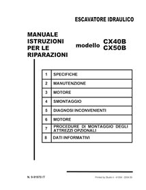 Manual de servicio en formato PDF de la excavadora Case CX40B, CX50B - Case manuales - CASE-9-91970-SM-IT