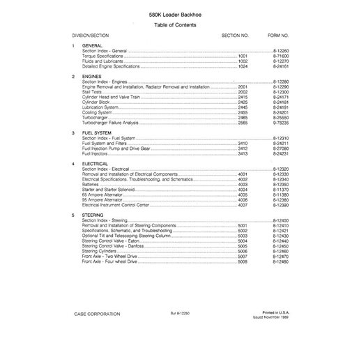 CASE-8-12790-SM Manuel d'entretien PDF de la chargeuse-pelleteuse Case 580K