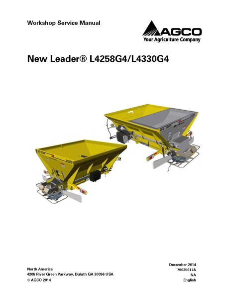 Nuevo manual de servicio de taller del sistema de aplicación Leader L4258G4 / L4330G4 - New Leader manuales - CHAL-79035617A