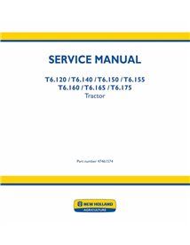 Manual de servicio en pdf del tractor New Holland T6.120, T6.140, T6.150, T6.155, T6.160, T6.165, T6.175 - New Holand Agricul...