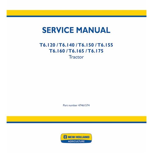 Manual de servicio en pdf del tractor New Holland T6.120, T6.140, T6.150, T6.155, T6.160, T6.165, T6.175 - New Holand Agricul...