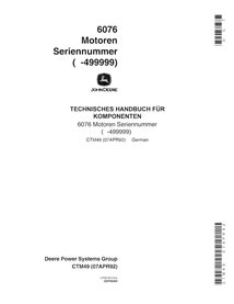 Manual de serviço em pdf do motor John Deere 6076 DE - John Deere manuais - JD-CTM49-DE