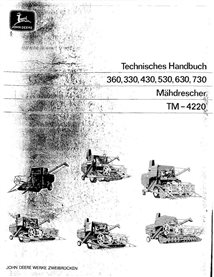 John Deere 330, 360, 430, 530, 630, 730 colheitadeira pdf manual técnico DE - John Deere manuais - JD-TM4220-DE