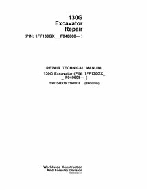 John Deere 130G excavator pdf repair technical manual 