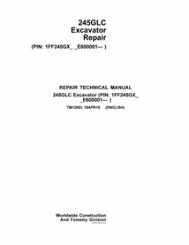 TM12663 John Deere 245GLC excavator repair technical manual (TM12663)