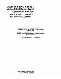 TM12402 John Deere 250D, 300D Series II articulated truck pdf operation and test technical manual