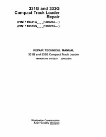TM14064X19 John Deere 331G, 333G compact track loader repair technical manual (TM14064X19)