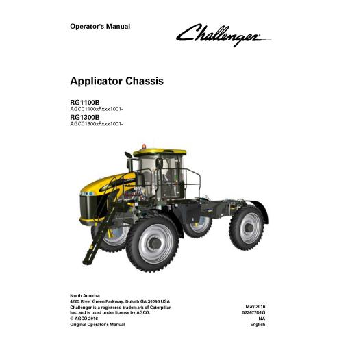Manual do operador do chassi do aplicador Challenger RG1100B, RG1300B - Challenger manuais - CHAL-572677D1G