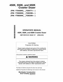 John Deere 450K, 550K, 650K crawler dozer pdf operator's manual 