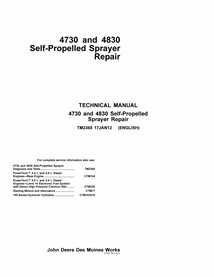 TM2368 Manuel technique de réparation du pulvérisateur automoteur John Deere 4730, 4830 au format PDF