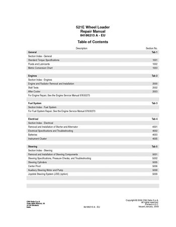 CASE-84186213 Manual de serviço do Case 521E loader pdf