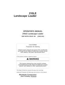 John Deere 210LE landscape loader pdf operator's manual 