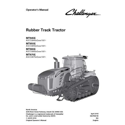 Manual do operador do trator Challenger MT845E / MT855E / MT865E / MT875E - Challenger manuais - CHAL-582755D1B