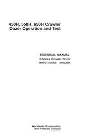 John Deere 450H, 550H, 650H crawler dozer pdf operation and test technical manual 