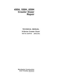 TM1744-04-19 John Deere 450H, 550H, 650H crawler dozer repair technical manual (TM1744)